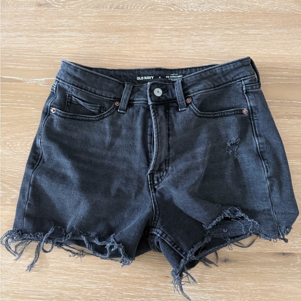 Old Navy Black Distressed Jean Shorts